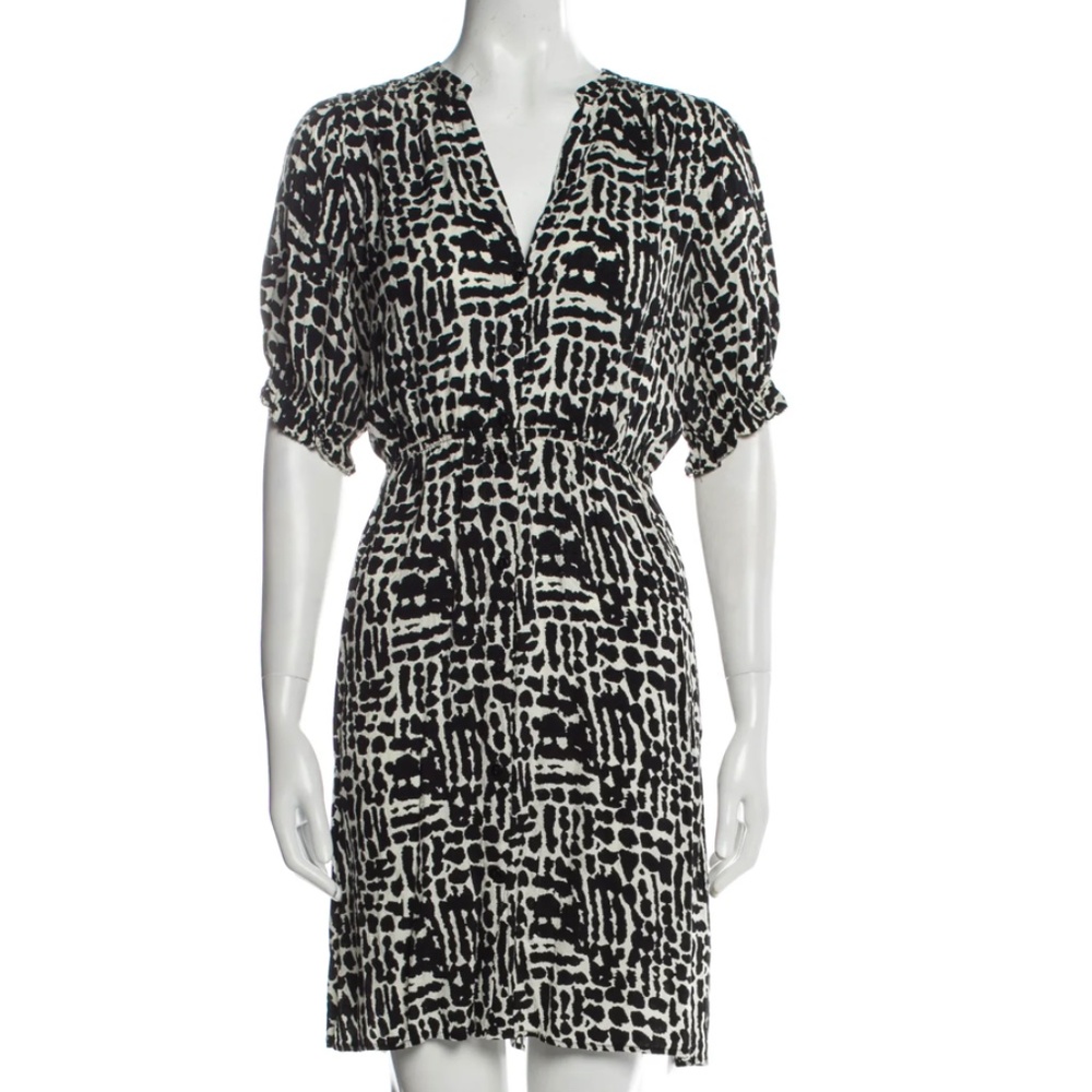 ba&sh black and white printed mini dress - Small